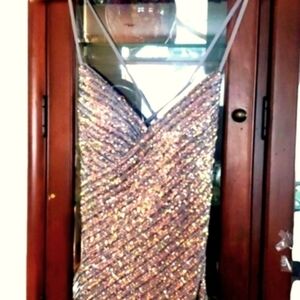 La Femme gown Silver Sparkles 🎉wedding guest!! Holiday glam ✨️